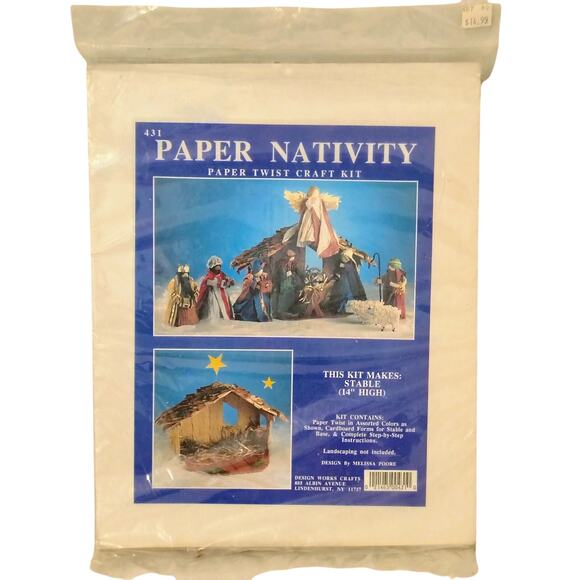 Design Works Paper Nativity Twist Craft Kit Stable #431 NEW NOS Vintage - Picture 1 of 4